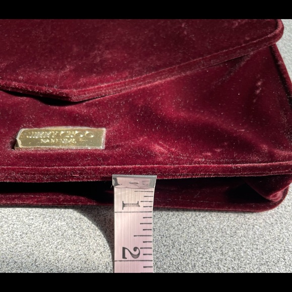 Jimmy Choo Perfume Burgundy Red Velvet Crossbody Bag - Picture 9 of 11